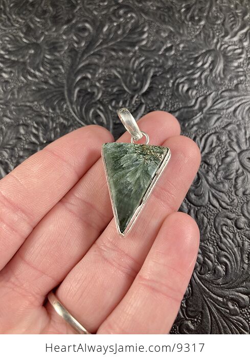 Natural Green Seraphinite Crystal Stone Jewelry Pendant - #k6m1VhPHw2M-4