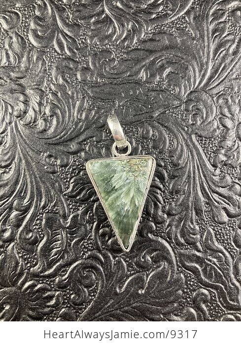 Natural Green Seraphinite Crystal Stone Jewelry Pendant - #k6m1VhPHw2M-2