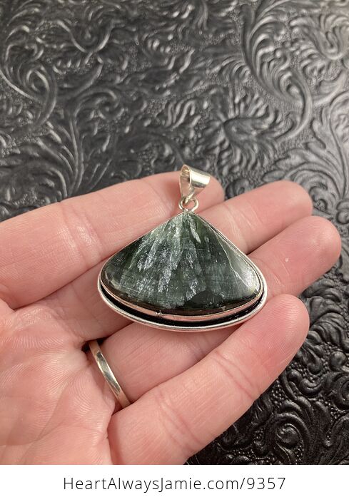 Natural Green Seraphinite Crystal Stone Jewelry Pendant - #wtImaFTiSuA-3