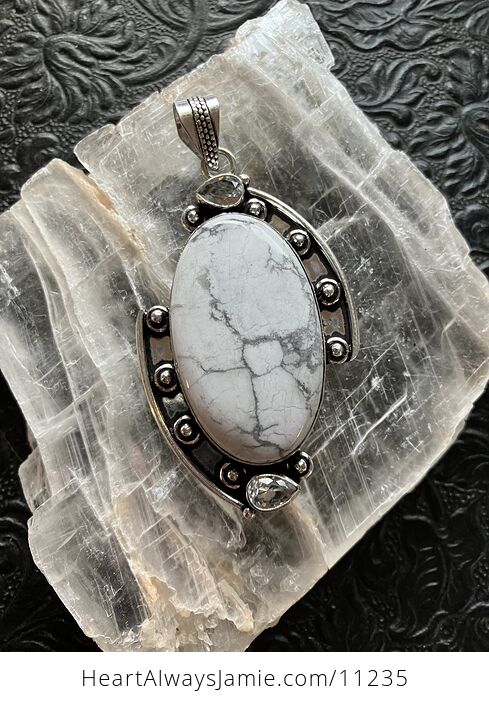Natural Howlite Handcrafted Stone Jewelry Crystal Pendant - #X2F6rKLngLE-6