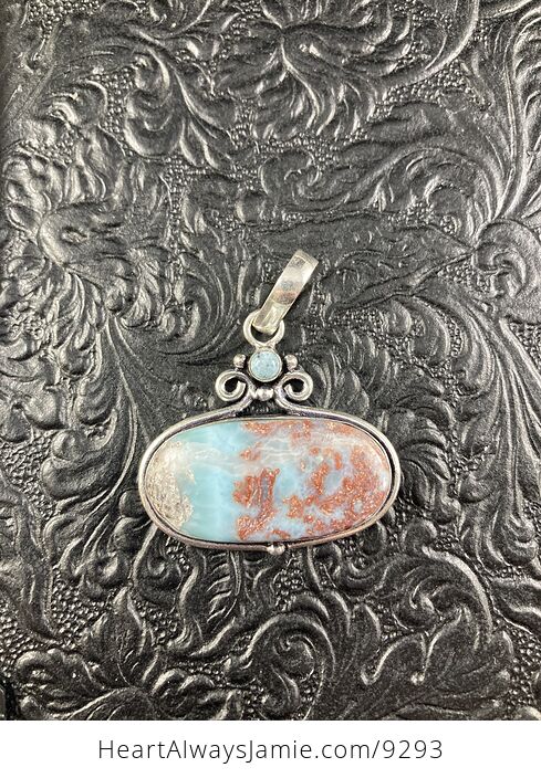Natural Larimar Crystal Stone Jewelry Pendant - #8i1vDF28yh8-2
