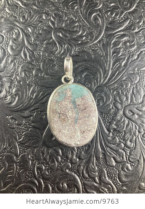 Natural Larimar Crystal Stone Jewelry Pendant - #IPDRI7eImh8-1