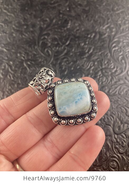 Natural Larimar Crystal Stone Jewelry Pendant - #JlJwUWcqlzo-3
