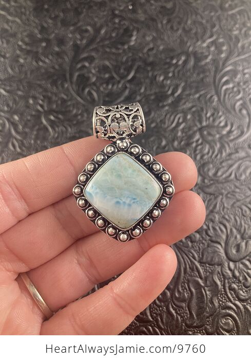 Natural Larimar Crystal Stone Jewelry Pendant - #JlJwUWcqlzo-2