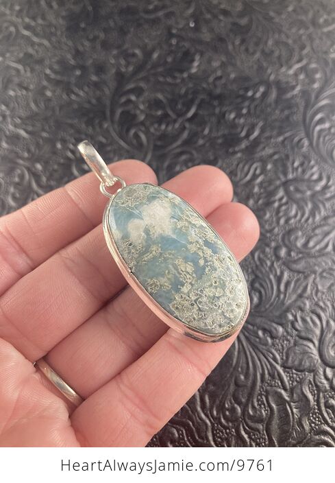 Natural Larimar Crystal Stone Jewelry Pendant - #RIWHABBbUWY-3