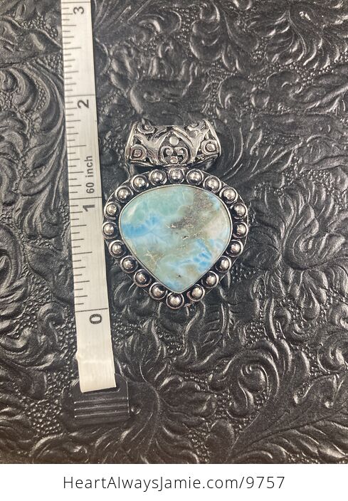 Natural Larimar Crystal Stone Jewelry Pendant - #ecRq7uDb9EU-4