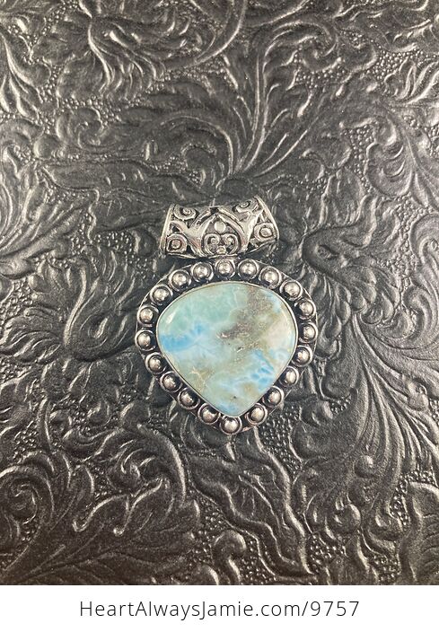 Natural Larimar Crystal Stone Jewelry Pendant - #ecRq7uDb9EU-1