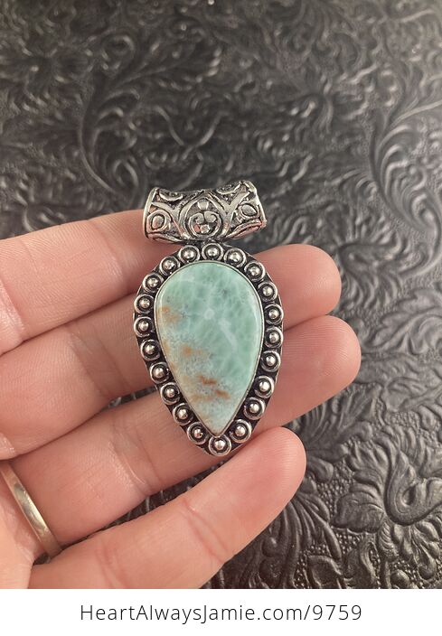 Natural Larimar Crystal Stone Jewelry Pendant - #f1ozevwk0nQ-1