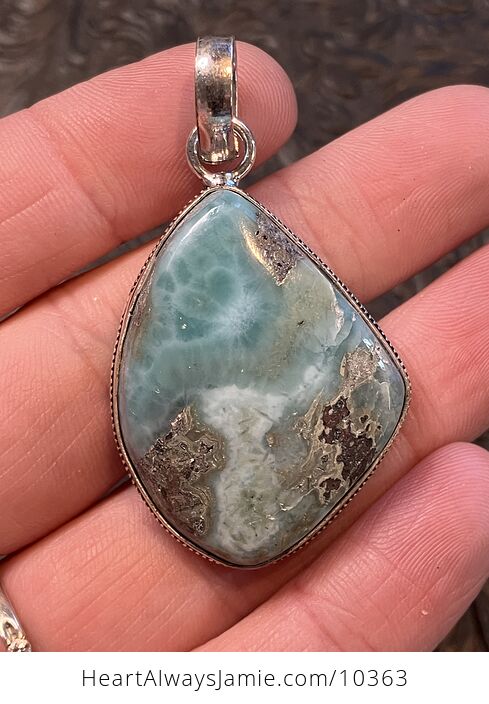 Natural Larimar Handcrafted Stone Jewelry Crystal Pendant - #ouaOYv8F6YU-1