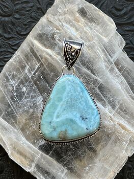 Natural Larimar Stone Jewelry Crystal Pendant #C7QdS4TuPeM