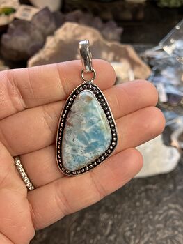 Natural Larimar Stone Jewelry Crystal Pendant #cWi3xmto6is