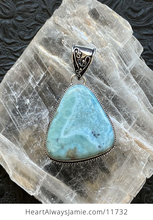 Natural Larimar Stone Jewelry Crystal Pendant - #C7QdS4TuPeM-1