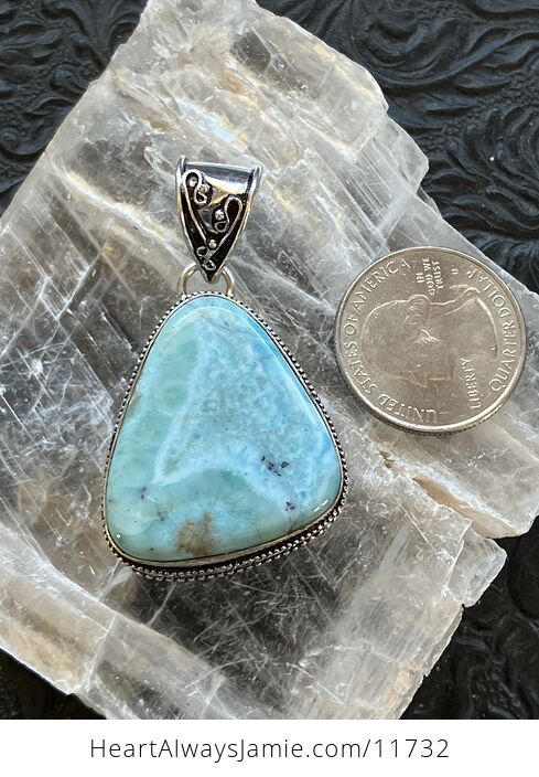 Natural Larimar Stone Jewelry Crystal Pendant - #C7QdS4TuPeM-6