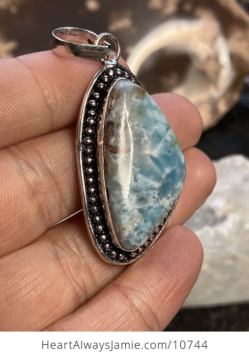 Natural Larimar Stone Jewelry Crystal Pendant - #cWi3xmto6is-5