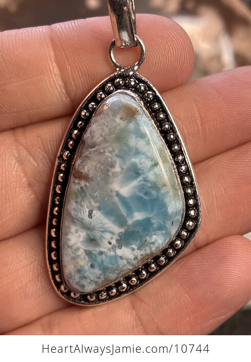 Natural Larimar Stone Jewelry Crystal Pendant - #cWi3xmto6is-2