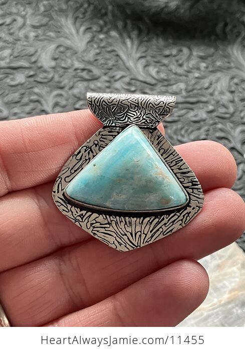 Natural Larimar Stone Jewelry Crystal Pendant - #fkHrEm2J5SQ-2