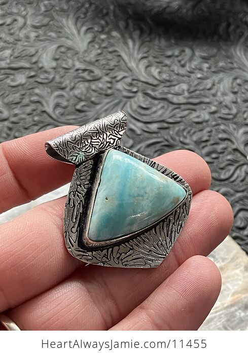 Natural Larimar Stone Jewelry Crystal Pendant - #fkHrEm2J5SQ-3