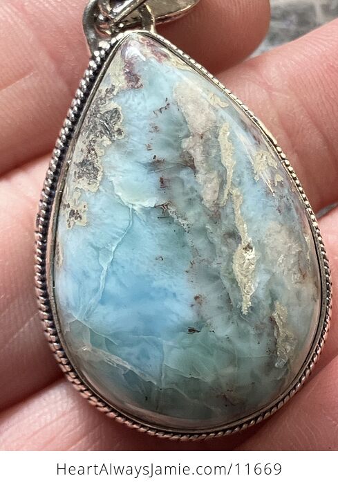 Natural Larimar Stone Jewelry Crystal Pendant - #hN6BIwmAerg-6
