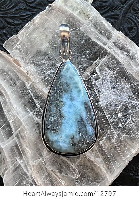 Natural Larimar Stone Jewelry Crystal Pendant - #u4NxSylXcqg-2