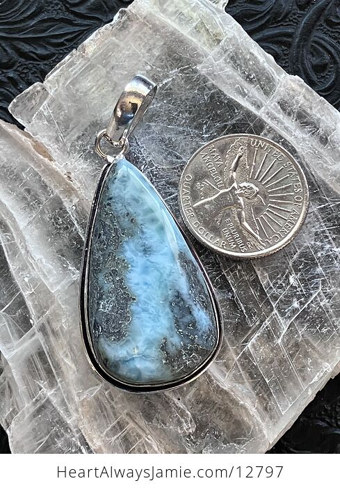 Natural Larimar Stone Jewelry Crystal Pendant - #u4NxSylXcqg-3