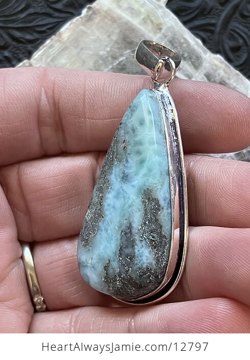 Natural Larimar Stone Jewelry Crystal Pendant - #u4NxSylXcqg-5