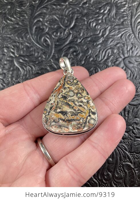 Natural Leopard Jasper Crystal Stone Jewelry Pendant - #8IV8AyGOKto-4