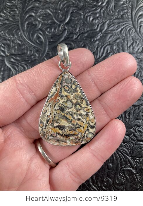 Natural Leopard Jasper Crystal Stone Jewelry Pendant - #8IV8AyGOKto-1