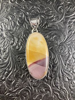 Natural Mauve and Yellow Mookaite Crystal Stone Jewelry Pendant #fOYDC3NNWDY