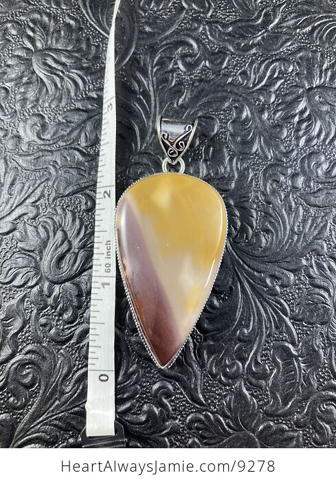Natural Mauve and Yellow Mookaite Crystal Stone Jewelry Pendant - #LgYEMlODLhw-4