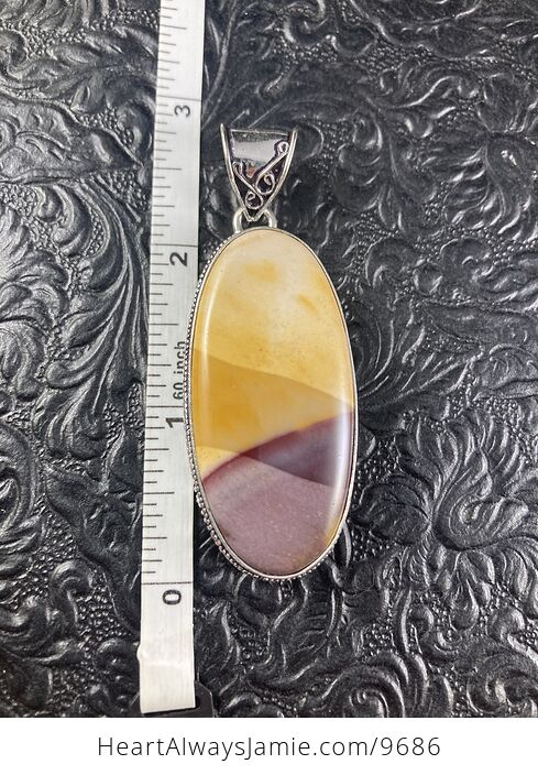 Natural Mauve and Yellow Mookaite Crystal Stone Jewelry Pendant - #fOYDC3NNWDY-6