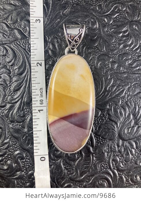 Natural Mauve and Yellow Mookaite Crystal Stone Jewelry Pendant - #fOYDC3NNWDY-7