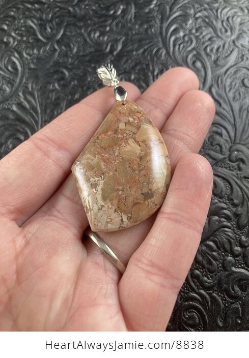Natural Mexican Brecciated Jasper Crystal Stone Pendant Jewelry - #UXw8dLzaI6o-3