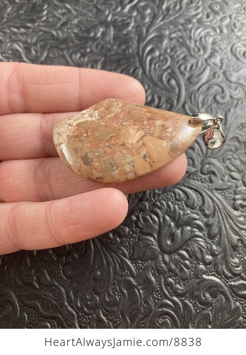 Natural Mexican Brecciated Jasper Crystal Stone Pendant Jewelry - #UXw8dLzaI6o-4