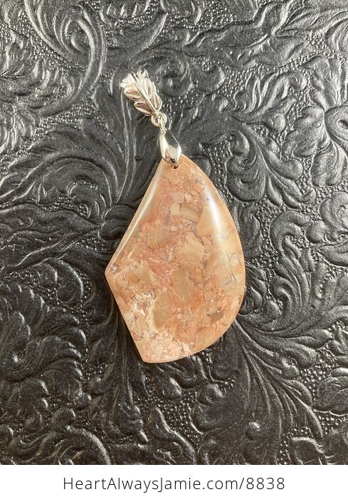 Natural Mexican Brecciated Jasper Crystal Stone Pendant Jewelry - #UXw8dLzaI6o-1