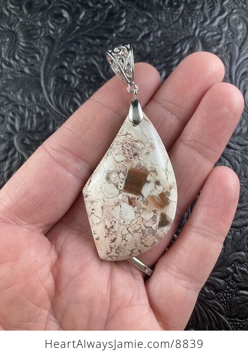 Natural Mexican Brecciated Jasper Crystal Stone Pendant Jewelry - #yKrQIxAfizQ-1