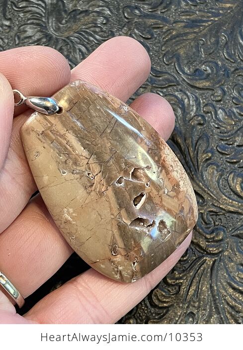 Natural Mexican Brecciated Jasper Druzy Stone Jewelry Crystal Pendant - #qJlQnjjiGKQ-5