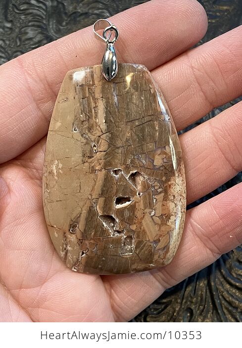 Natural Mexican Brecciated Jasper Druzy Stone Jewelry Crystal Pendant - #qJlQnjjiGKQ-1