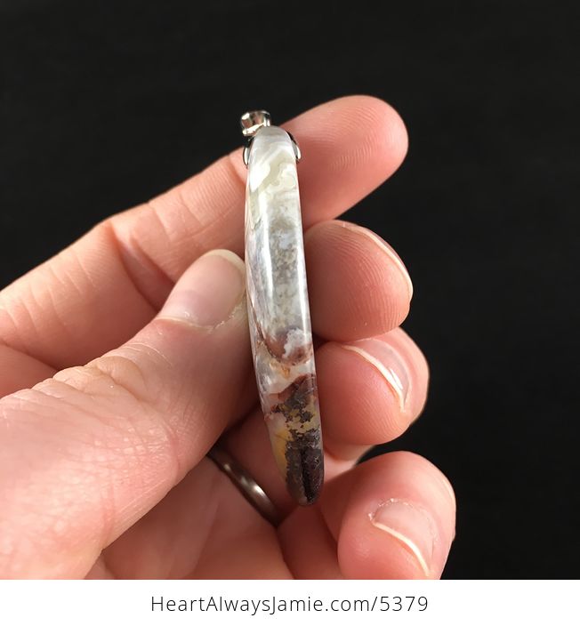 Natural Mexican Crazy Lace Agate Stone Jewelry Pendant - #JoqgwDkvU8o-5