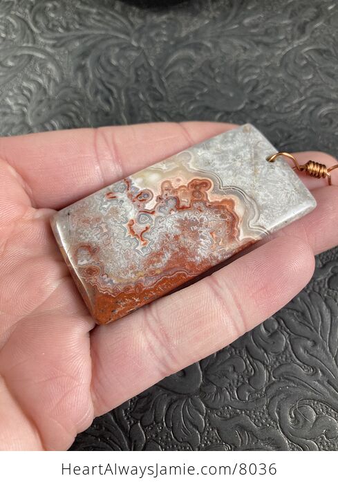 Natural Mexico Rectangular Crazy Lace Agate Stone Pendant Jewelry - #n2GG2ONZ1OY-2