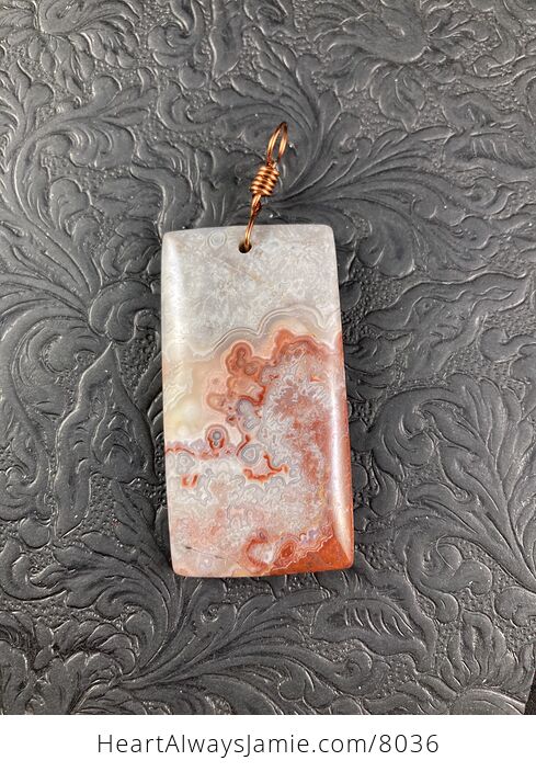 Natural Mexico Rectangular Crazy Lace Agate Stone Pendant Jewelry - #n2GG2ONZ1OY-4