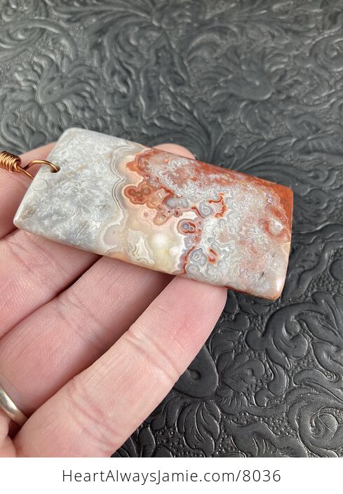 Natural Mexico Rectangular Crazy Lace Agate Stone Pendant Jewelry - #n2GG2ONZ1OY-3