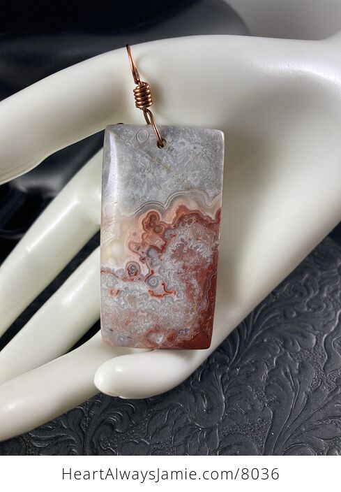 Natural Mexico Rectangular Crazy Lace Agate Stone Pendant Jewelry - #n2GG2ONZ1OY-7