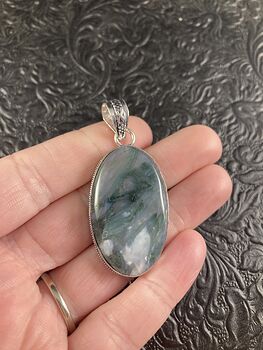 Natural Moss Agate Crystal Stone Jewelry Pendant #mwd4t4uQlGk