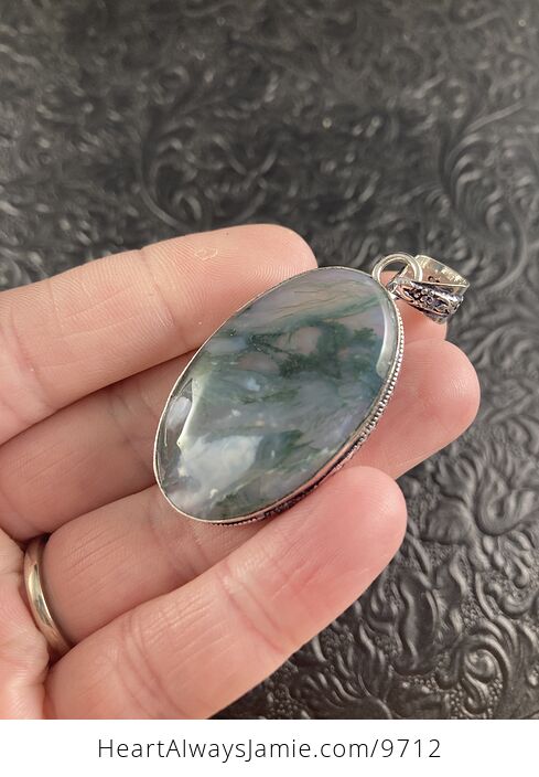 Natural Moss Agate Crystal Stone Jewelry Pendant - #mwd4t4uQlGk-4