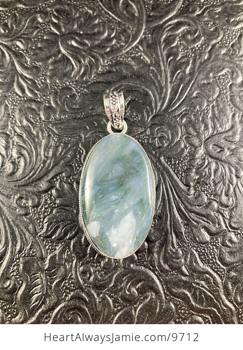 Natural Moss Agate Crystal Stone Jewelry Pendant - #mwd4t4uQlGk-5