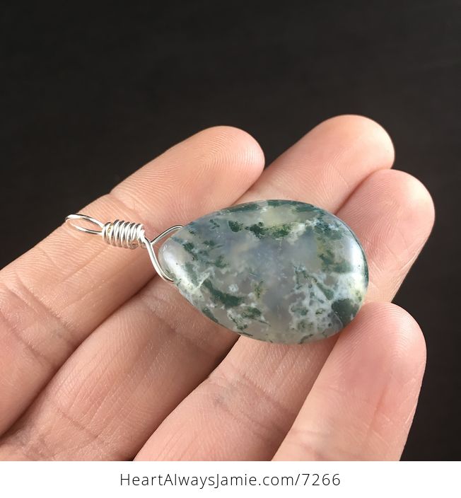 Natural Moss Agate Stone Jewelry Pendant - #KGYvggRjMJI-4