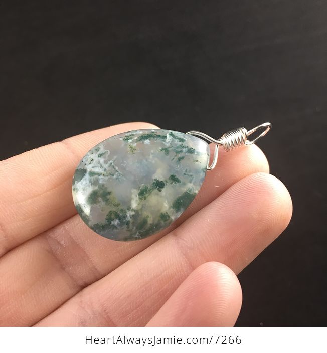 Natural Moss Agate Stone Jewelry Pendant - #KGYvggRjMJI-3