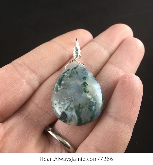 Natural Moss Agate Stone Jewelry Pendant - #KGYvggRjMJI-2