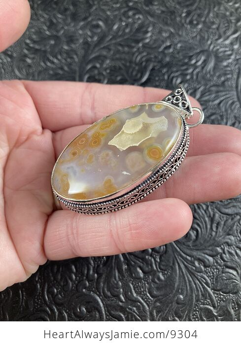 Natural Ocean Jasper Crystal Stone Jewelry Pendant - #5jVfsoBZArA-5