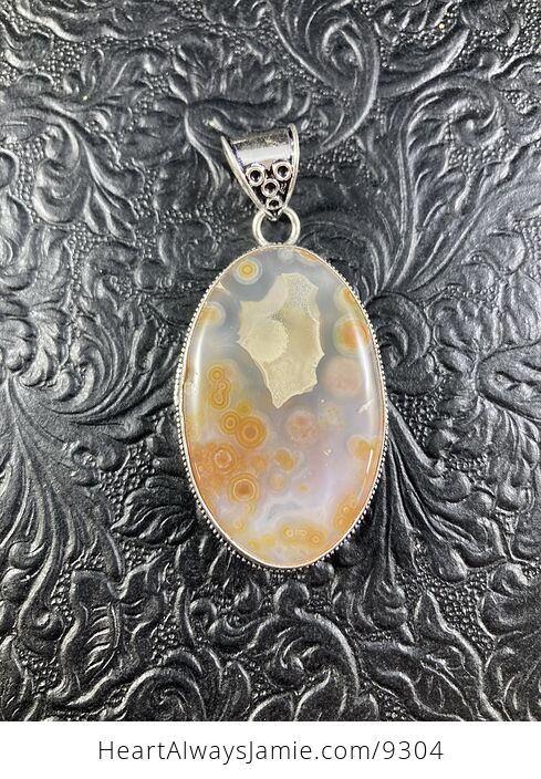 Natural Ocean Jasper Crystal Stone Jewelry Pendant - #5jVfsoBZArA-1